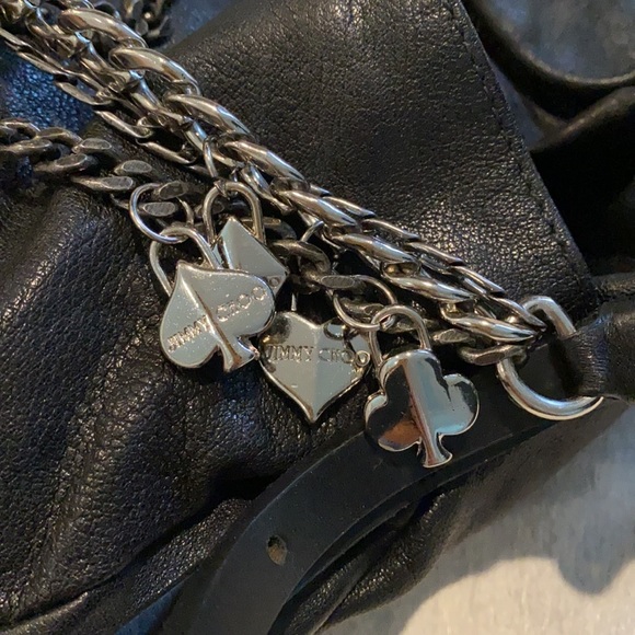 Cute Leather Bag with Heavy Chains - Picture 4 of 9